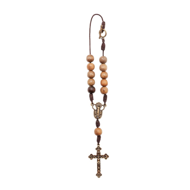 Intercession Car Rearview Mirror Rosary (Lady of Grace) - Image 1